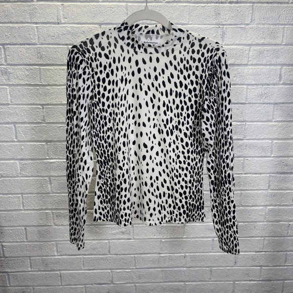 Reformation Tops - Reformation Dalmation Print Long Sleeve Mock neck Top Womens L Scandi Minimalist